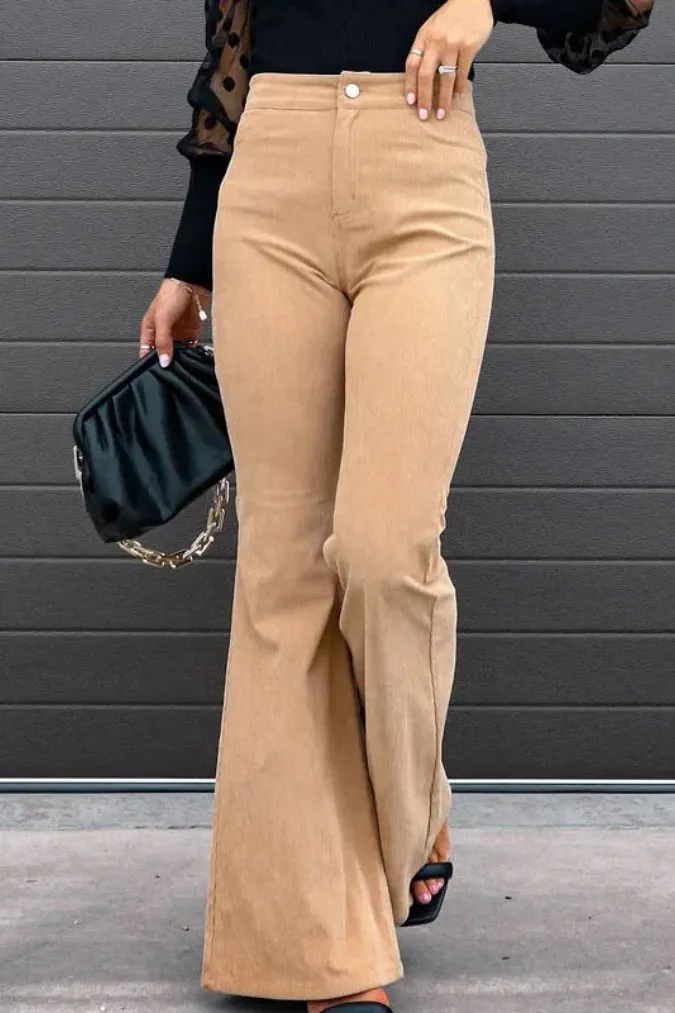Women's Vintage High Waisted Corduroy Flared Jeans | Perfect for All Seasons