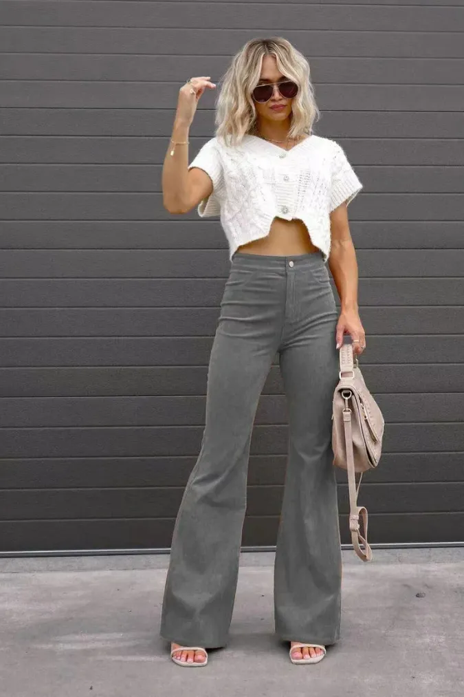 Women's Vintage High Waisted Corduroy Flared Jeans | Perfect for All Seasons