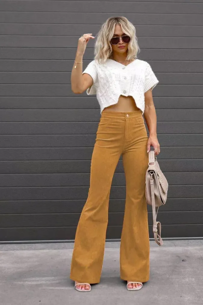 Women's Vintage High Waisted Corduroy Flared Jeans | Perfect for All Seasons