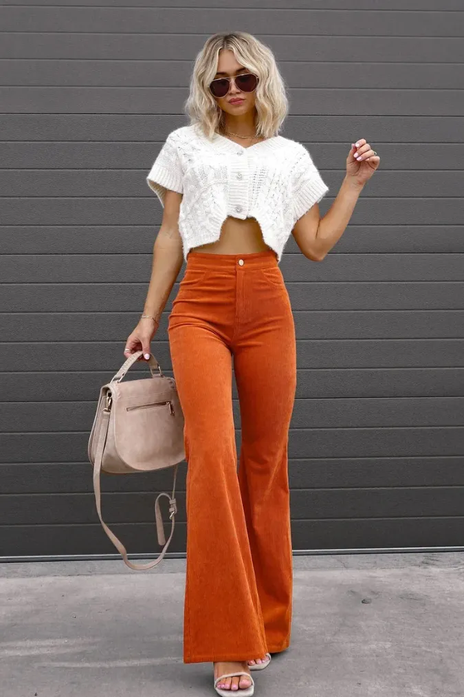 Women's Vintage High Waisted Corduroy Flared Jeans | Perfect for All Seasons