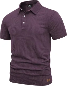 ZITY Mens Polo Shirts Short Sleeve Athletic Golf Polos Moisture Wicking Casual Polo Shirts for Men Jacquard Collared T Shirts